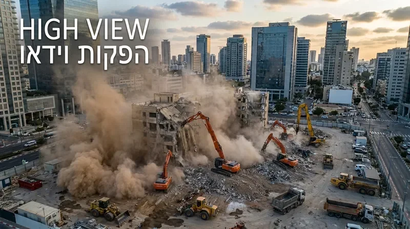 תיעוד הריסת מבנים מהאוויר