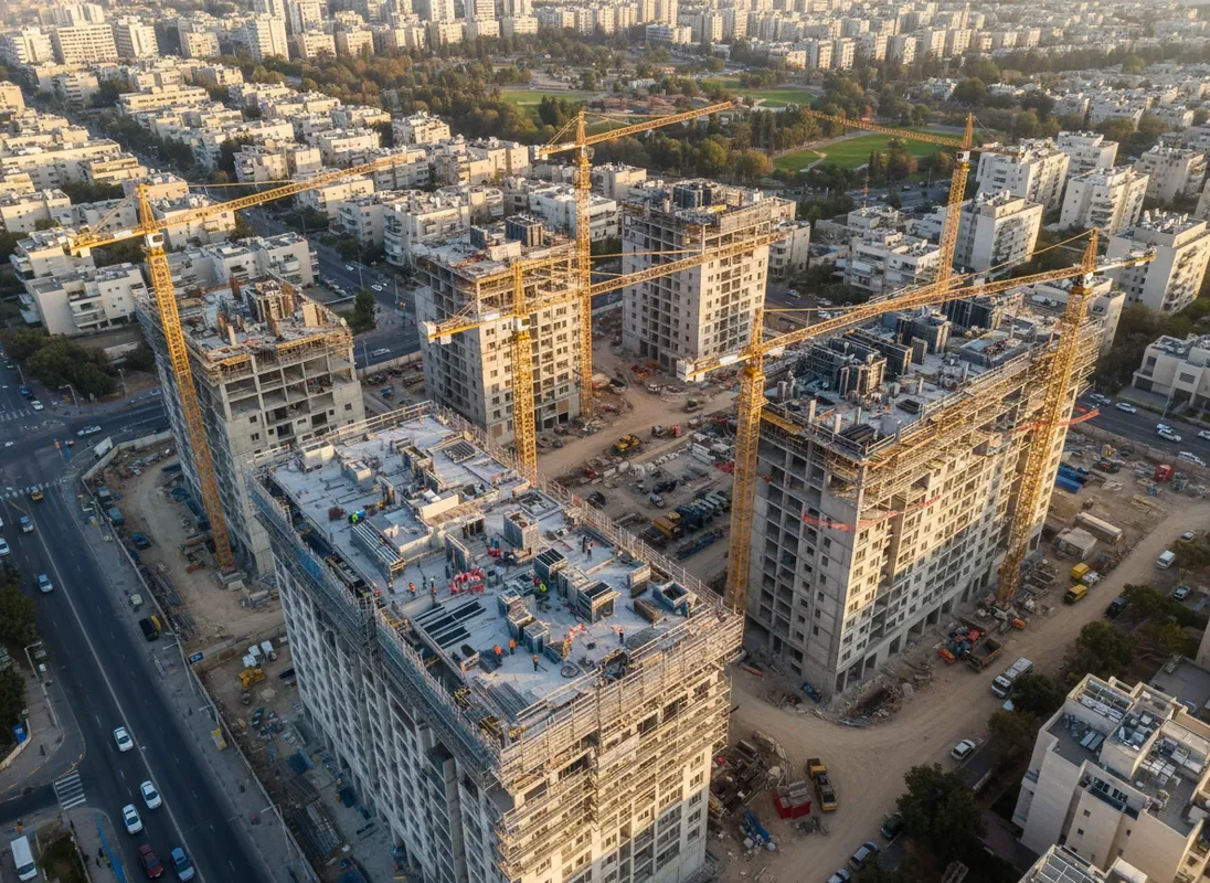 מעקב בנייה מהאוויר — תיעוד שוטף של פרויקט מגורים