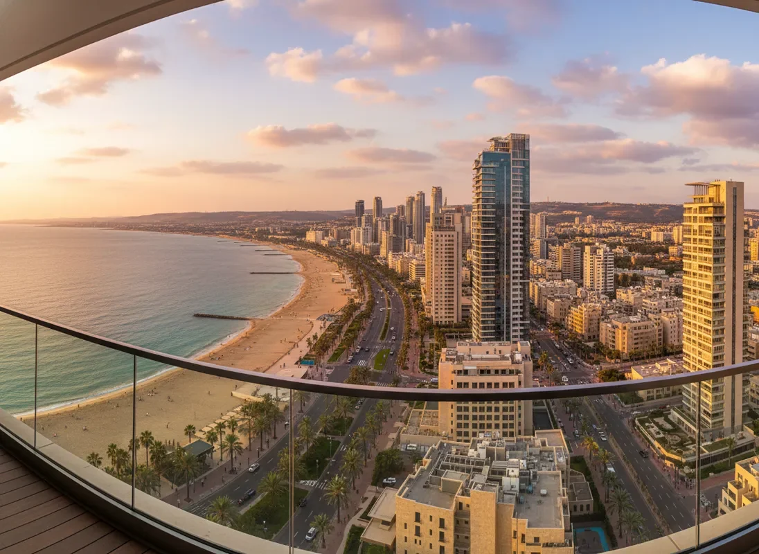 פנורמה אווירית להמחשת נוף הדירה — צילום שיווקי לפרויקט נדל"ן