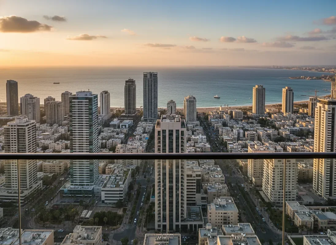 פנורמה אווירית להמחשת נוף הדירה