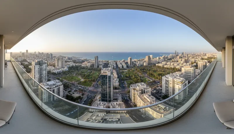 פנורמת נוף דירה מהאוויר — המחשת נוף מרחפן