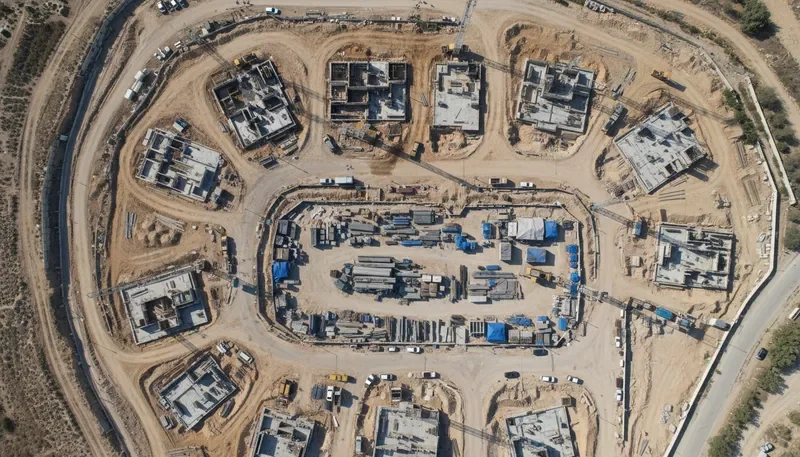 תיעוד אתר בנייה מהאוויר — סקר ומיפוי רחפן