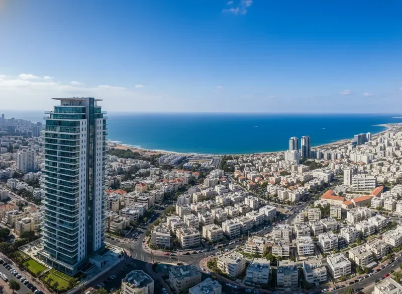 פנורמה אווירית להמחשת נוף הדירה — צילום מרחפן לשיווק נדל"ן